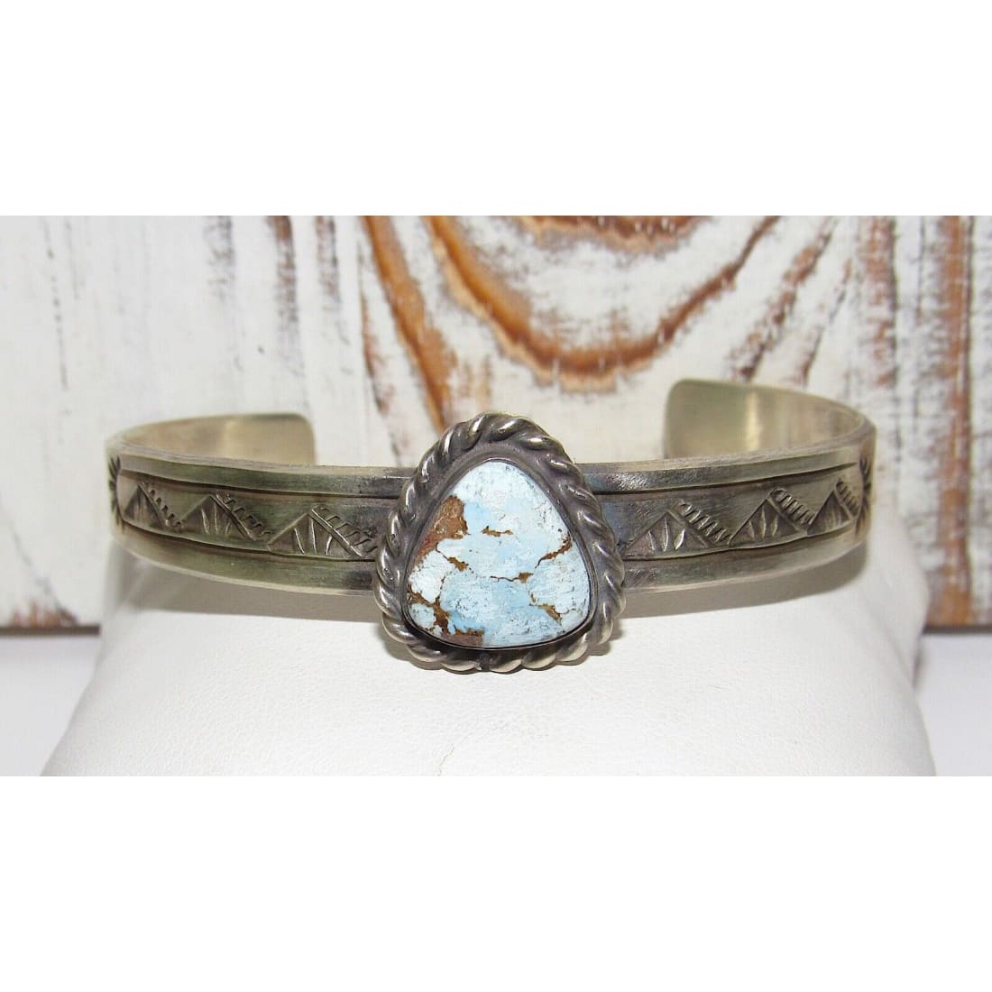 Navajo Golden Hills Turquoise Stacker Cuff Sterling Hand