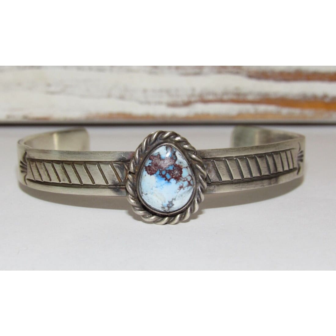 Navajo Golden Hills Turquoise Stacker Cuff Sterling Hand