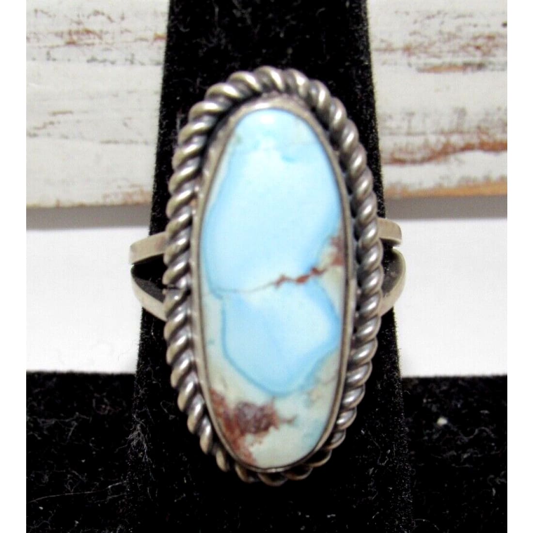 Navajo Golden Hills Turquoise Ring Sz 6.5 Sterling Silver