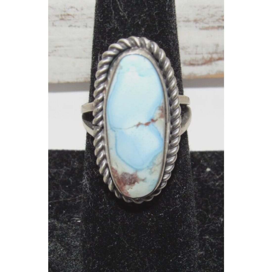 Navajo Golden Hills Turquoise Ring Sz 6.5 Sterling Silver
