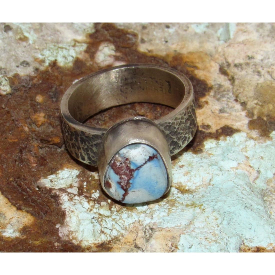 Navajo Golden Hills Turquoise Ring Sz 6 Sterling Silver Eli