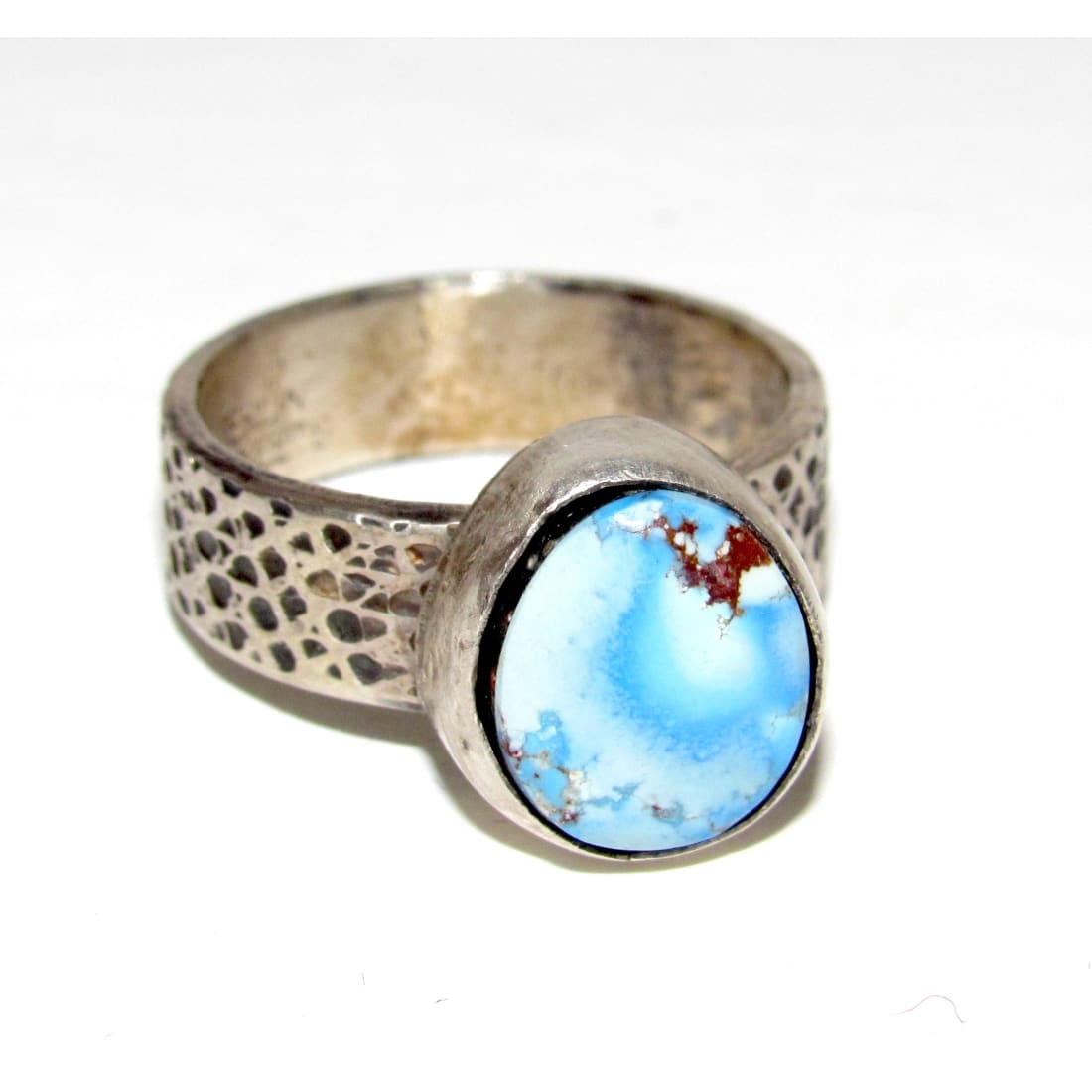 Navajo Golden Hills Turquoise Ring Sz 7.5 Sterling Silver