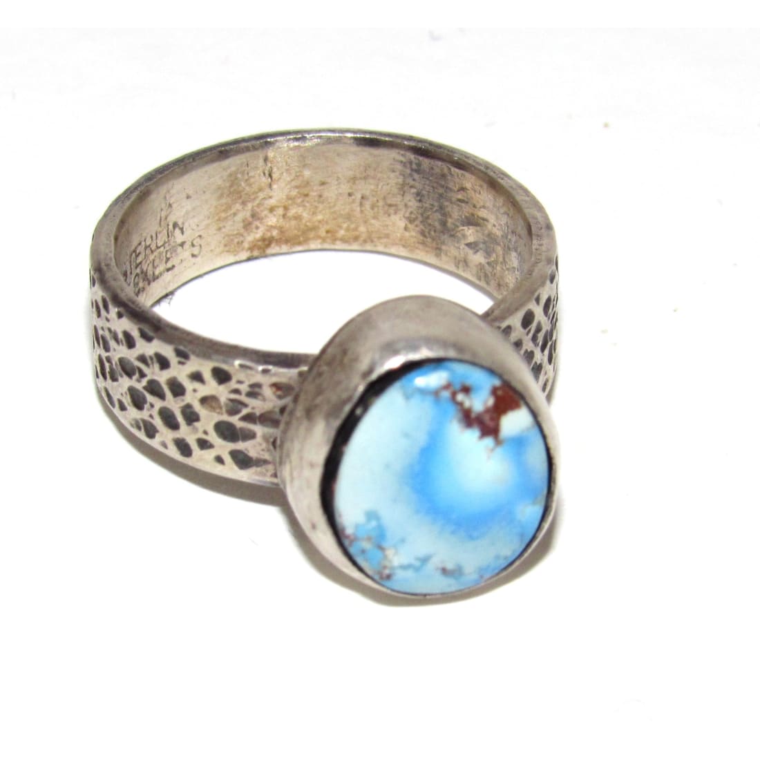Navajo Golden Hills Turquoise Ring Sz 7.5 Sterling Silver