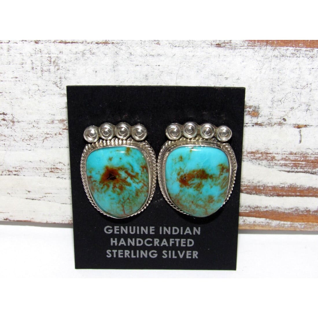 Navajo Gem Grade Royston Turquoise Post Earrings P. Yazzie -