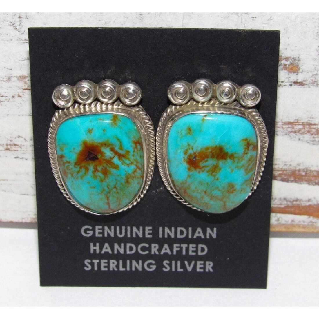 Navajo Gem Grade Royston Turquoise Post Earrings P. Yazzie -