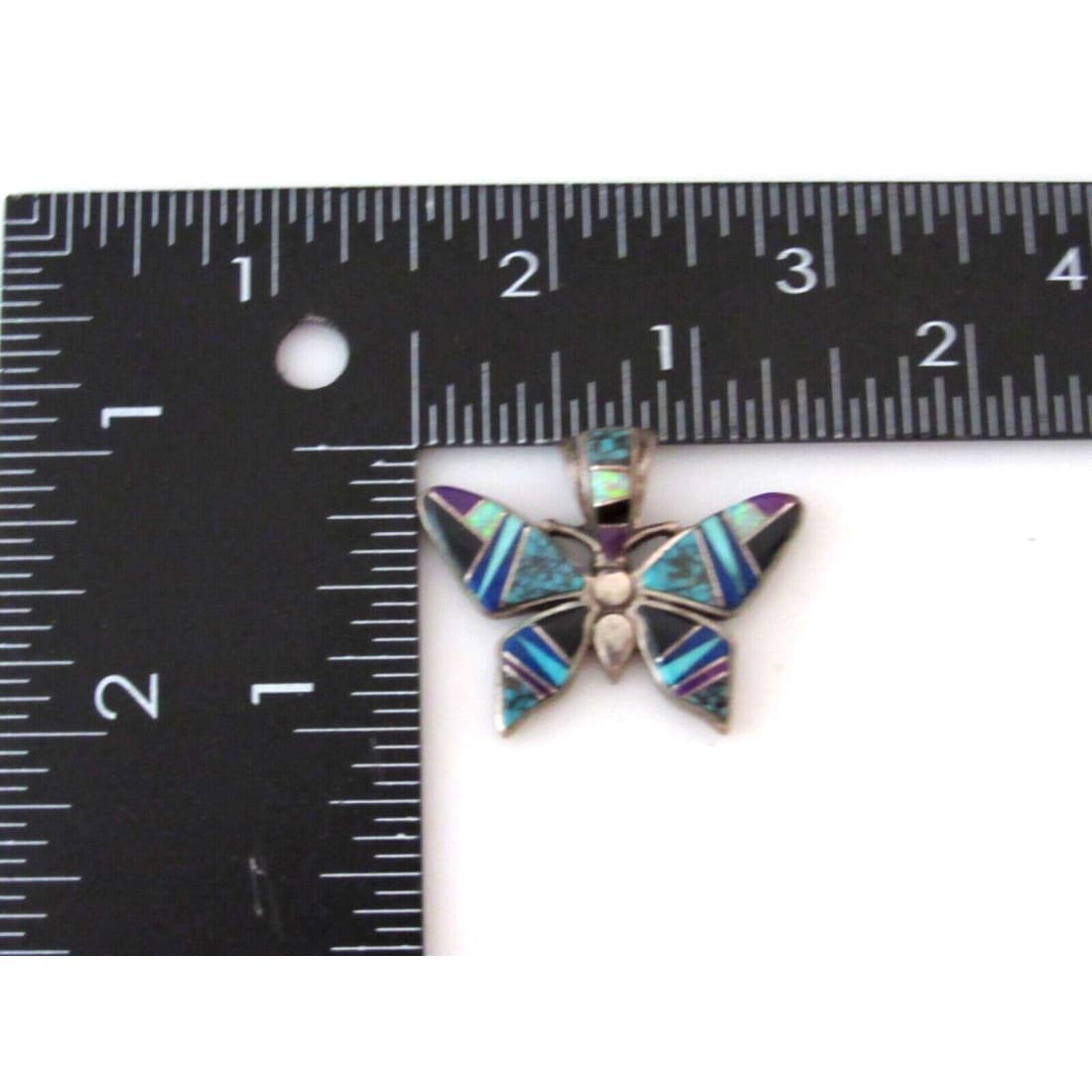 Navajo Inlay Butterfly Pendant TSF Touch of Santa Fe Earl