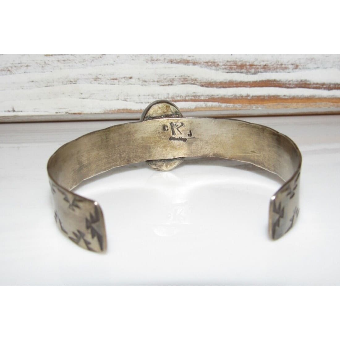 Navajo Ithaca Peak Turquoise Cuff Bracelet Sterling Silver
