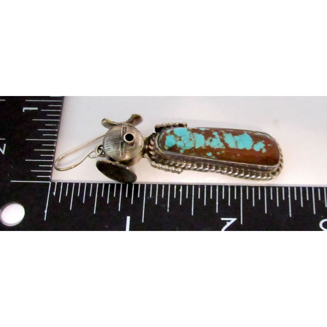 Navajo Kachina Earrings Boulder Numer 8 Turquoise Sterling