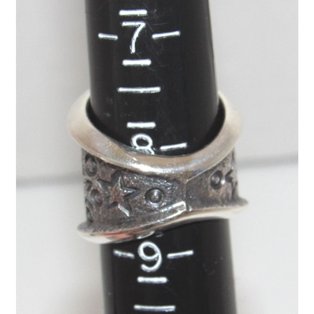 Navajo Kevin Yazzie Pueblo Cross Ring Size 8 Sand Cast Tufa