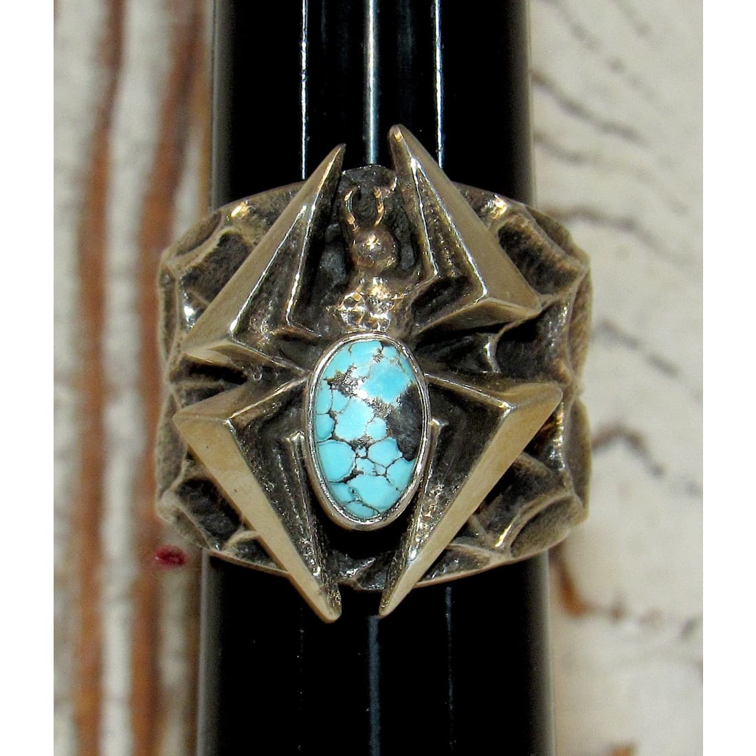 Navajo Kevin Yazzie Spider Ring Size 11 Spiderweb Kingman