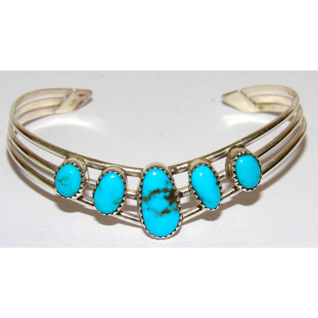 925 Sterling Silver Turquoise Cuff Bracelet authentic