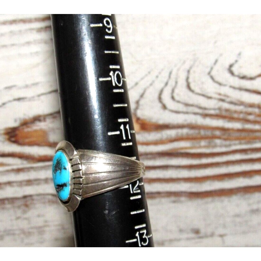 Navajo Kingman Turquoise Men Ring Size 12 Sterling Silver