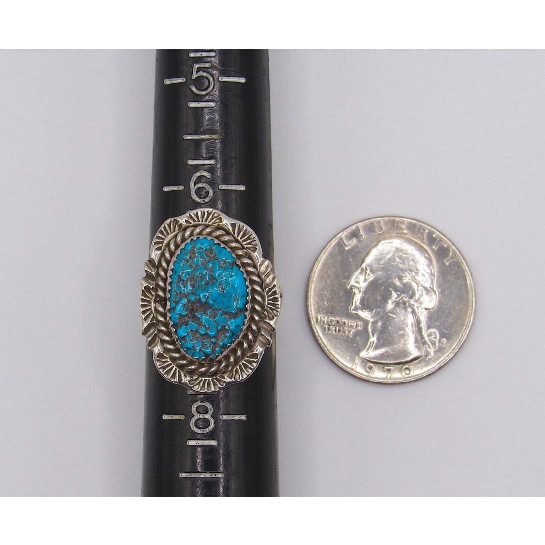 Navajo Kingman Turquoise Ring Sz 7 Sterling Silver Native