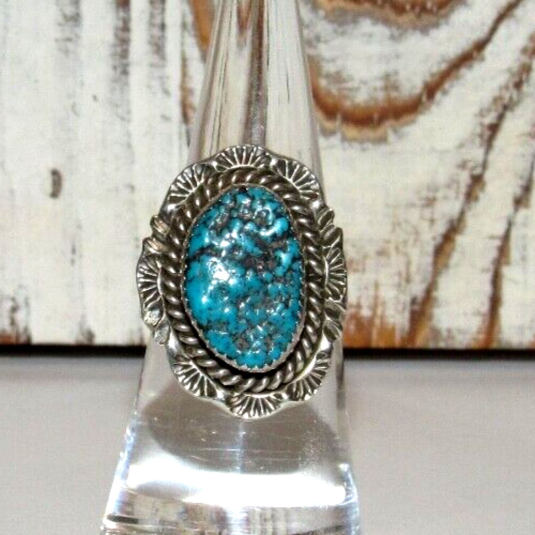 Navajo Kingman Turquoise Ring Sz 7 Sterling Silver Native