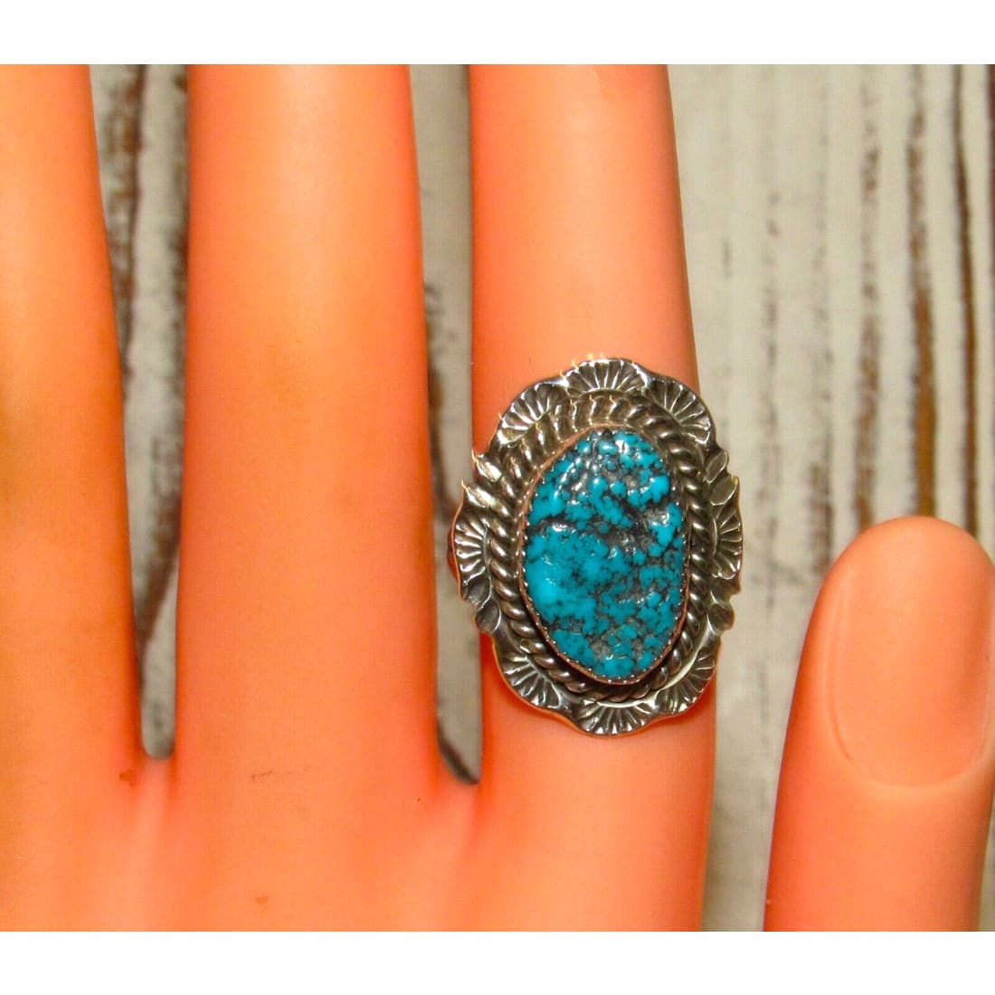 Navajo Kingman Turquoise Ring Sz 7 Sterling Silver Native