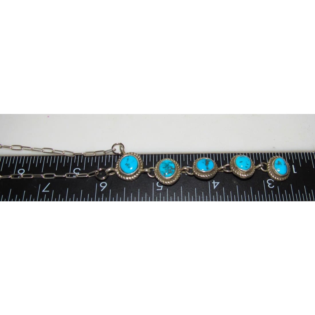 Navajo Kingman Turquoise Small Lariat Necklace Sterling