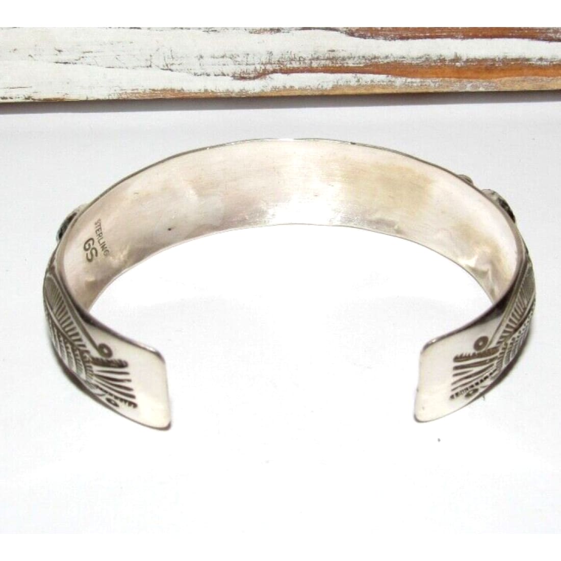Navajo Kingman Turquoise Stacker Cuff Bracelet Sterling