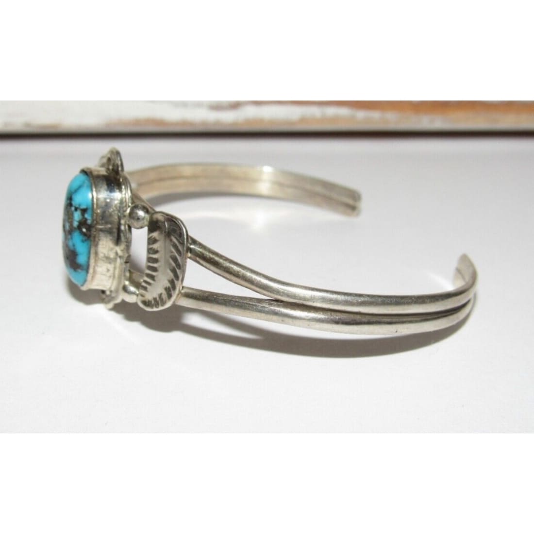 Navajo Kingman Turquoise Stacker Cuff Bracelet Sterling