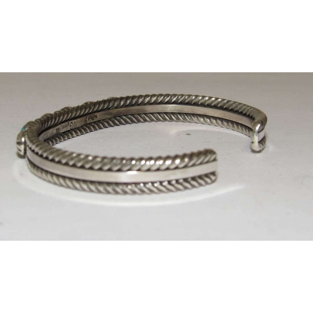 Navajo Kingman Turquoise Stacker Cuff Bracelet Sterling
