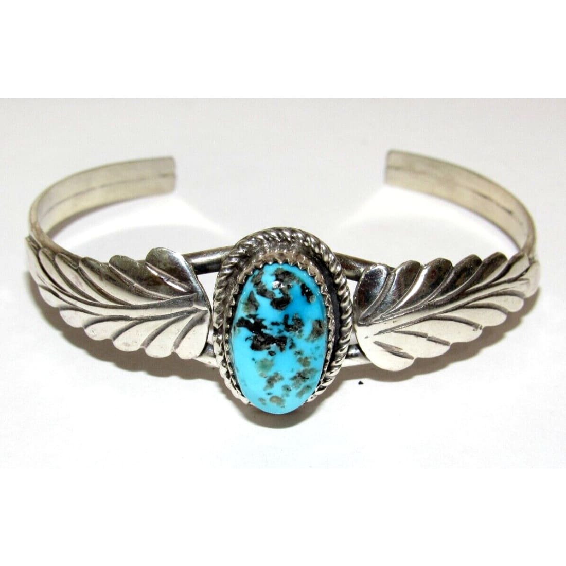 Navajo Kingman Turquoise Stacker Cuff Bracelet Sterling