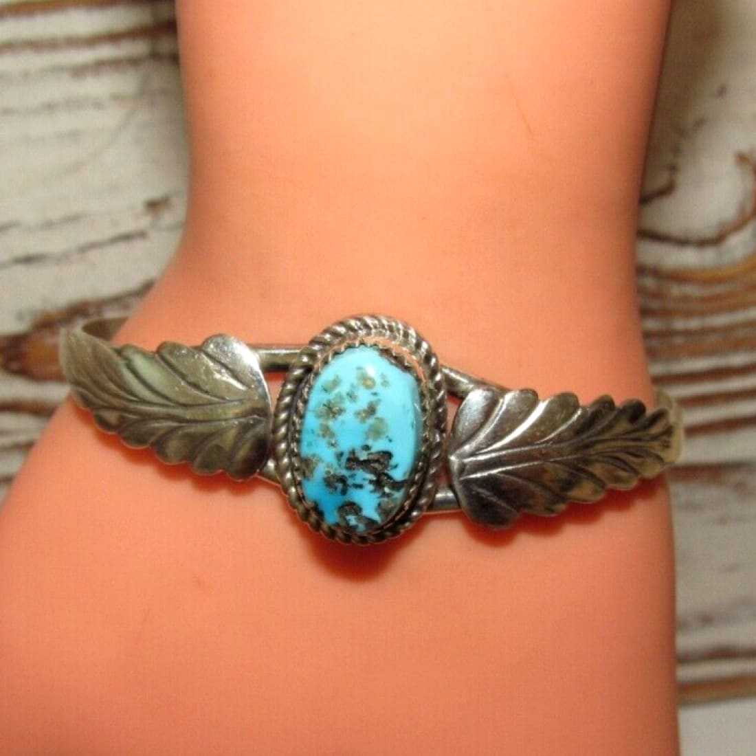 Navajo Kingman Turquoise Stacker Cuff Bracelet Sterling