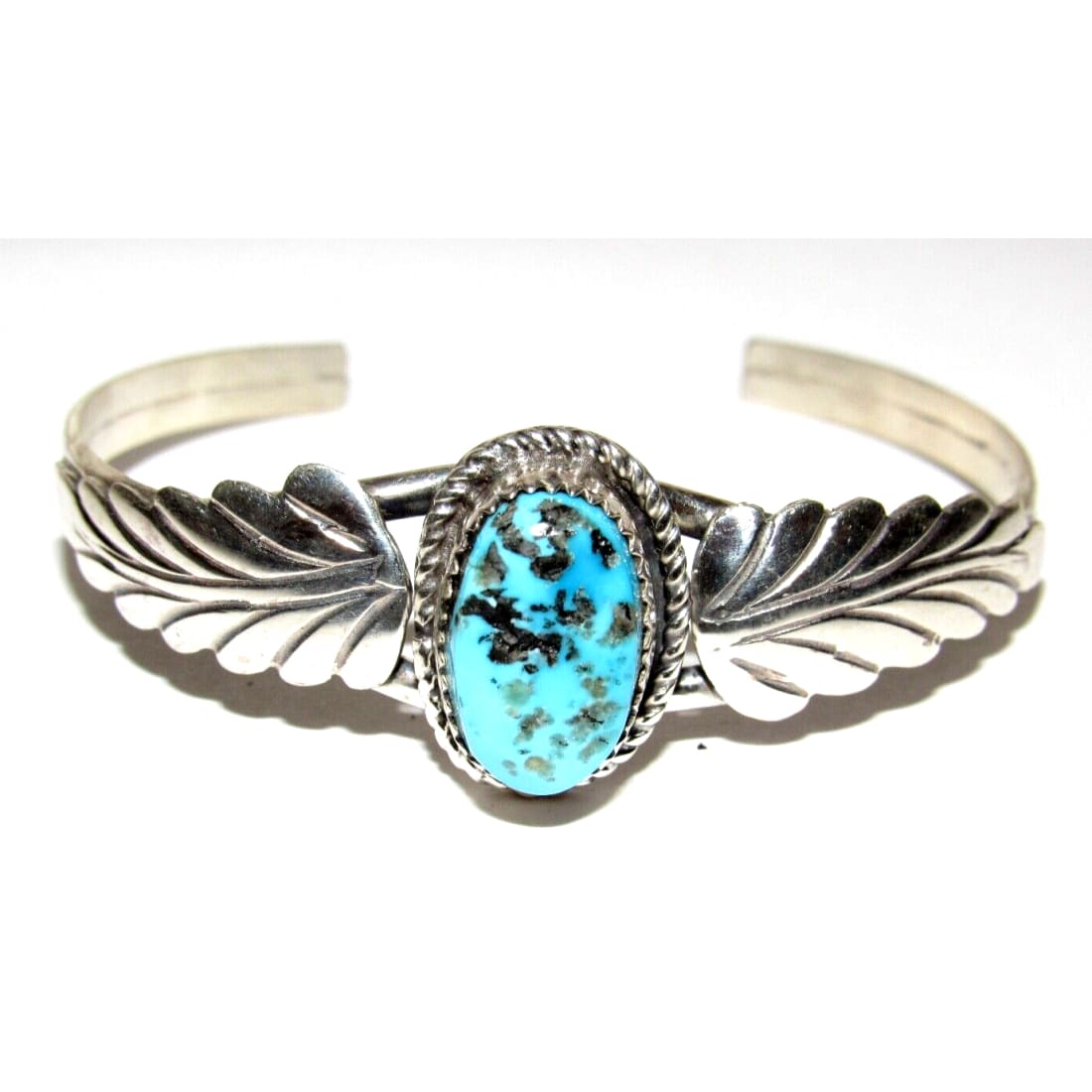 Navajo Kingman Turquoise Stacker Cuff Bracelet Sterling