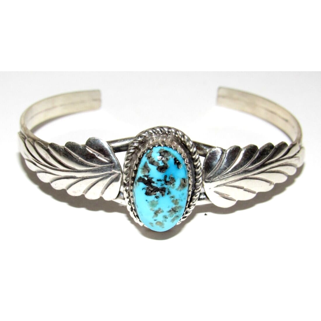 Navajo Kingman Turquoise Stacker Cuff Bracelet Sterling