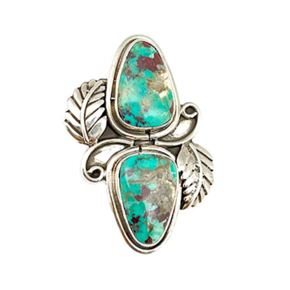Navajo Kingman Turquoise Statement Ring Sz 6.5 Chris Etsitty
