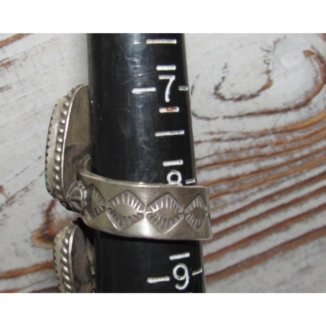 Navajo Kingman Turquoise Statement Ring Sz 8 Adjustable