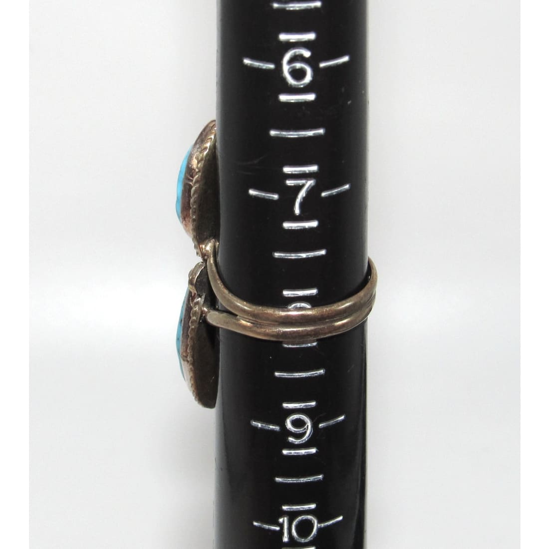 Navajo Kingman Turquoise Statement Ring Sz 8 Sterling