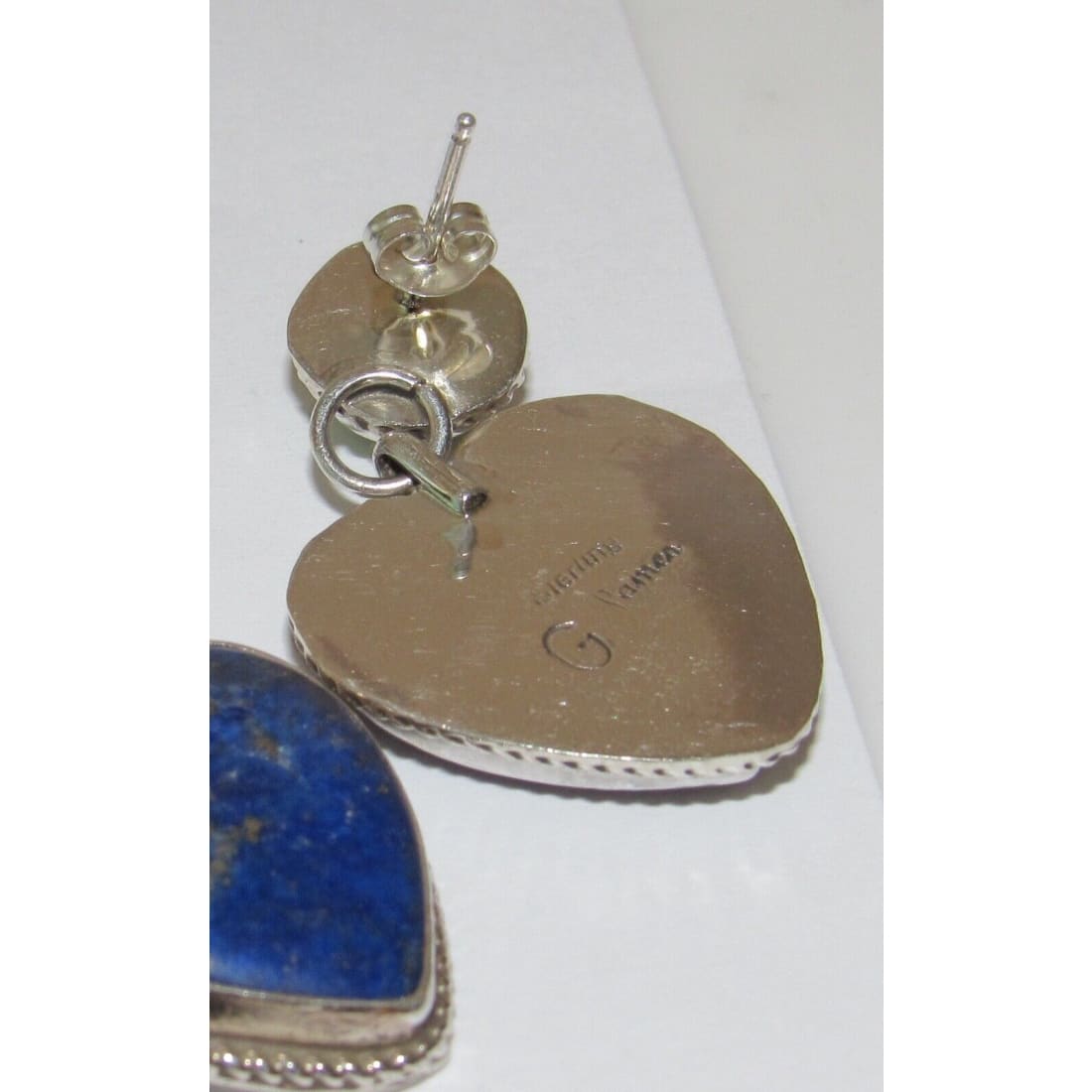 Navajo Lapis Heart Carico Lake Royston Turquoise Sterling