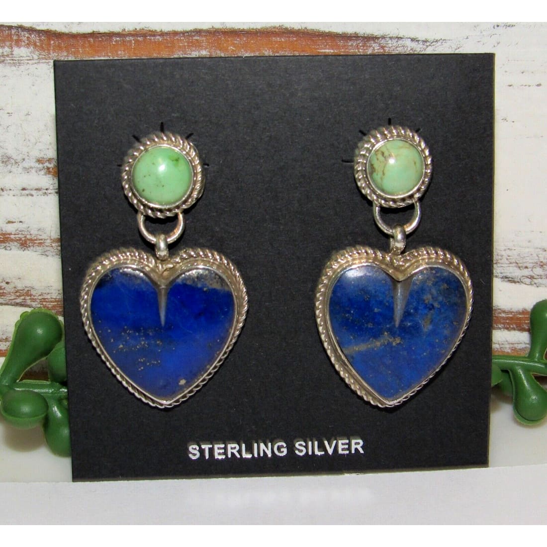 Navajo Lapis Heart Carico Lake Royston Turquoise Sterling
