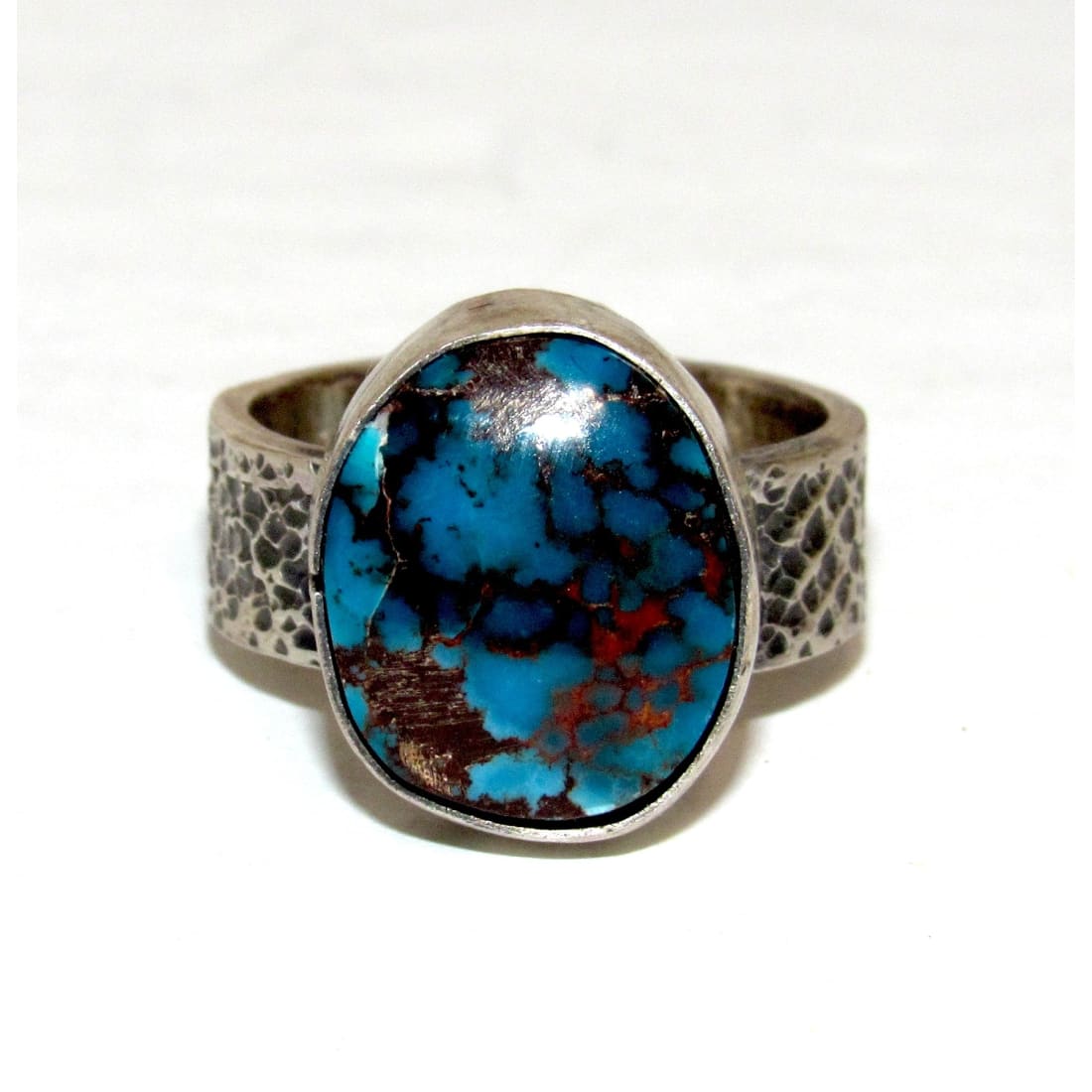 Navajo Morenci Turquoise Ring Sz 6 Sterling Silver Eli