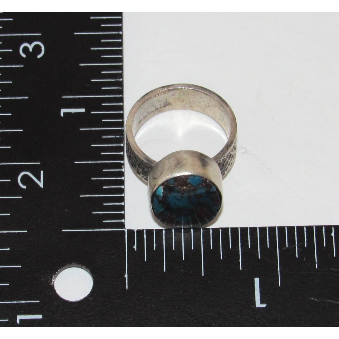 Navajo Morenci Turquoise Ring Sz 6 Sterling Silver Eli