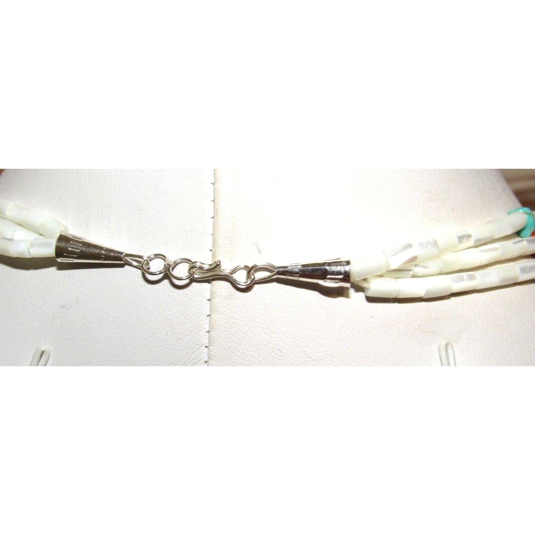 Navajo 5 Strand Rolled Mother of Pearl Heishi Choker