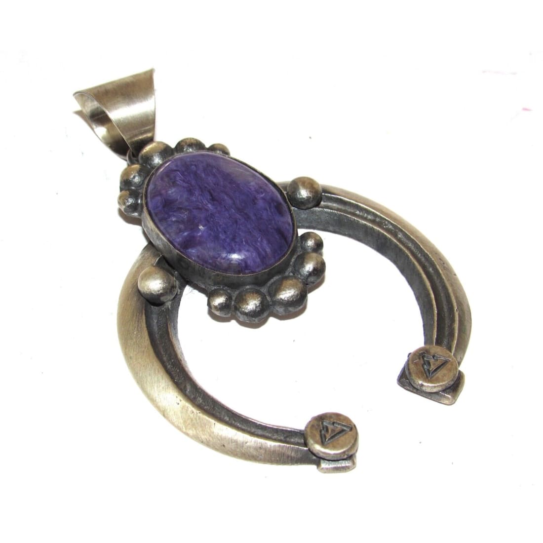 Massive Navajo Naja Pendant Purple Charoite Sterling Chimney
