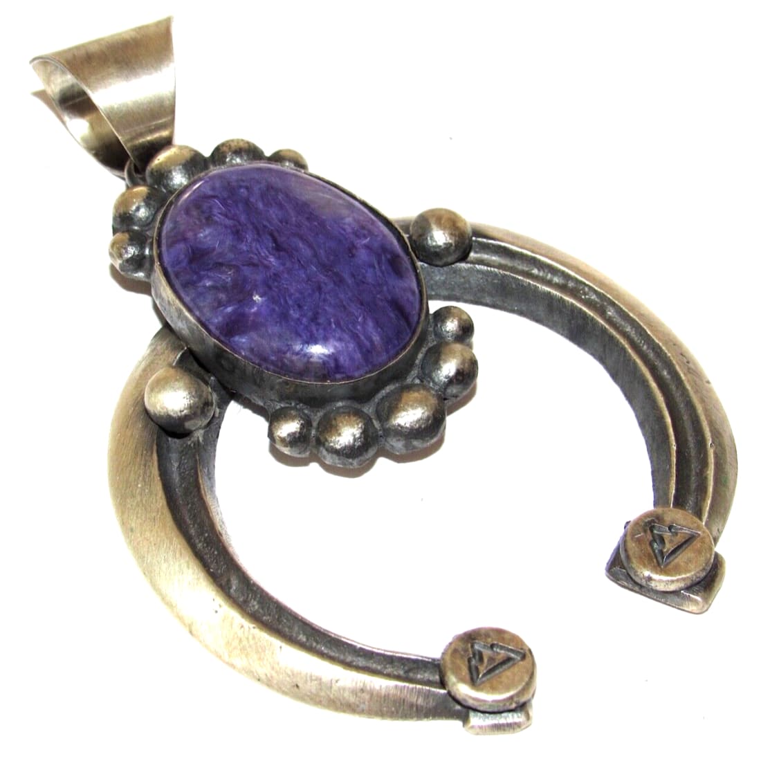 Massive Navajo Naja Pendant Purple Charoite Sterling Chimney