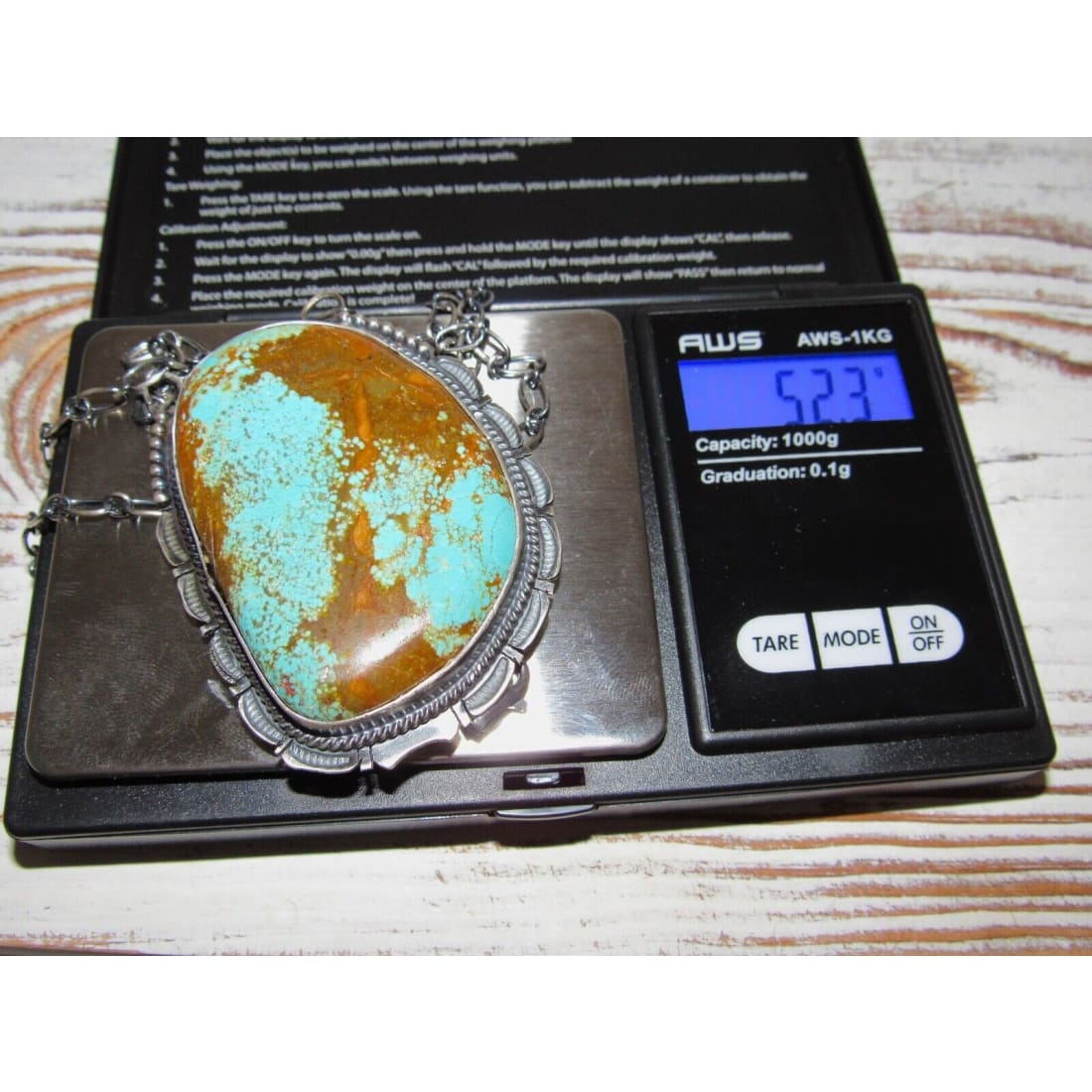 Massive Navajo Number 8 Turquoise Necklace Sterling Silver