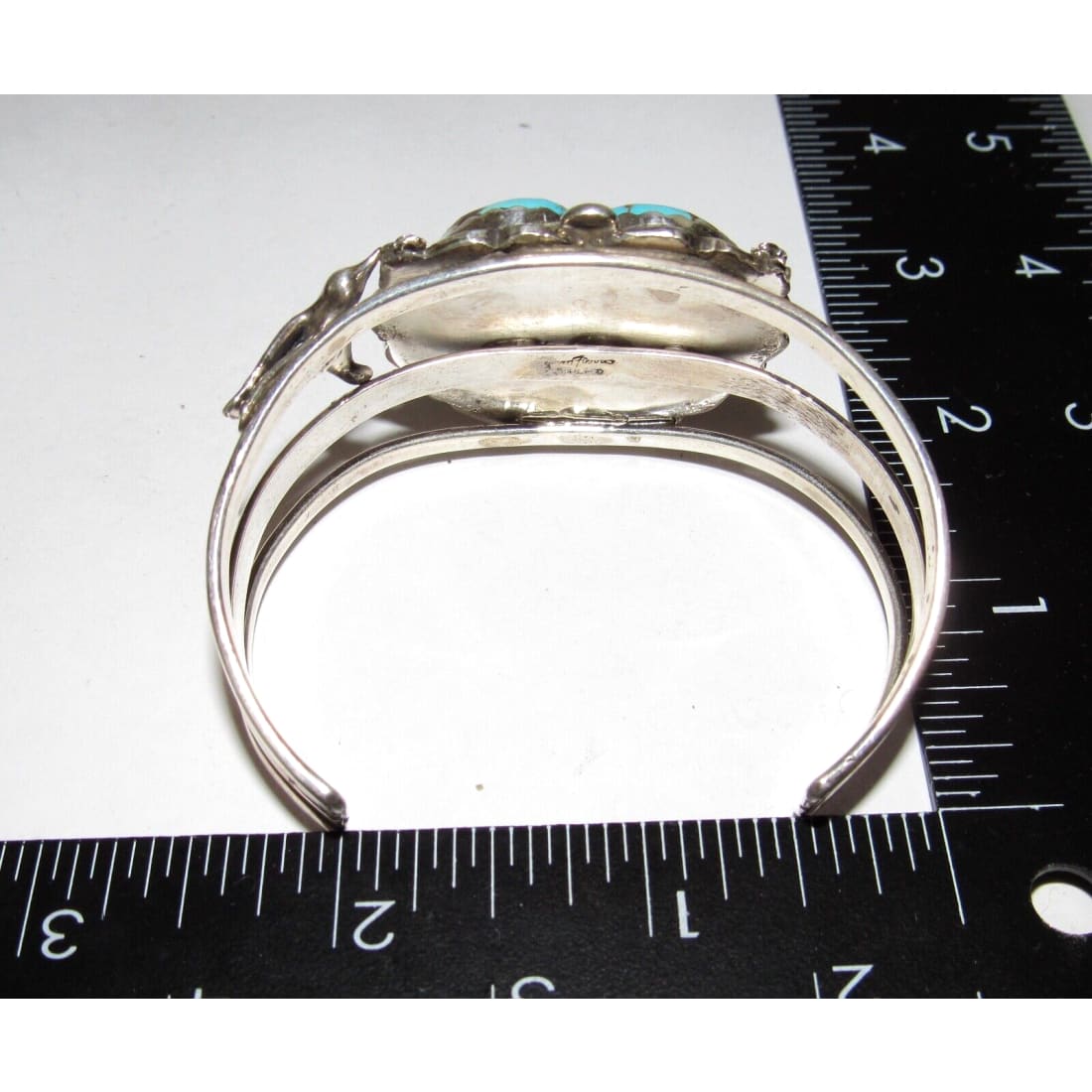 Navajo Number 8 Turquoise Heart Cuff Bracelet Adam Fierro
