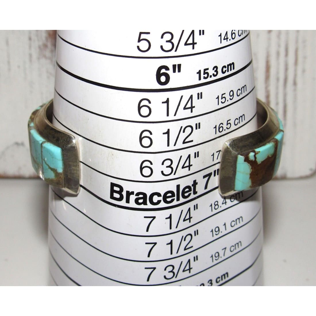 Huge Navajo Number 8 Turquoise Inlay Cuff Bracelet Sterling