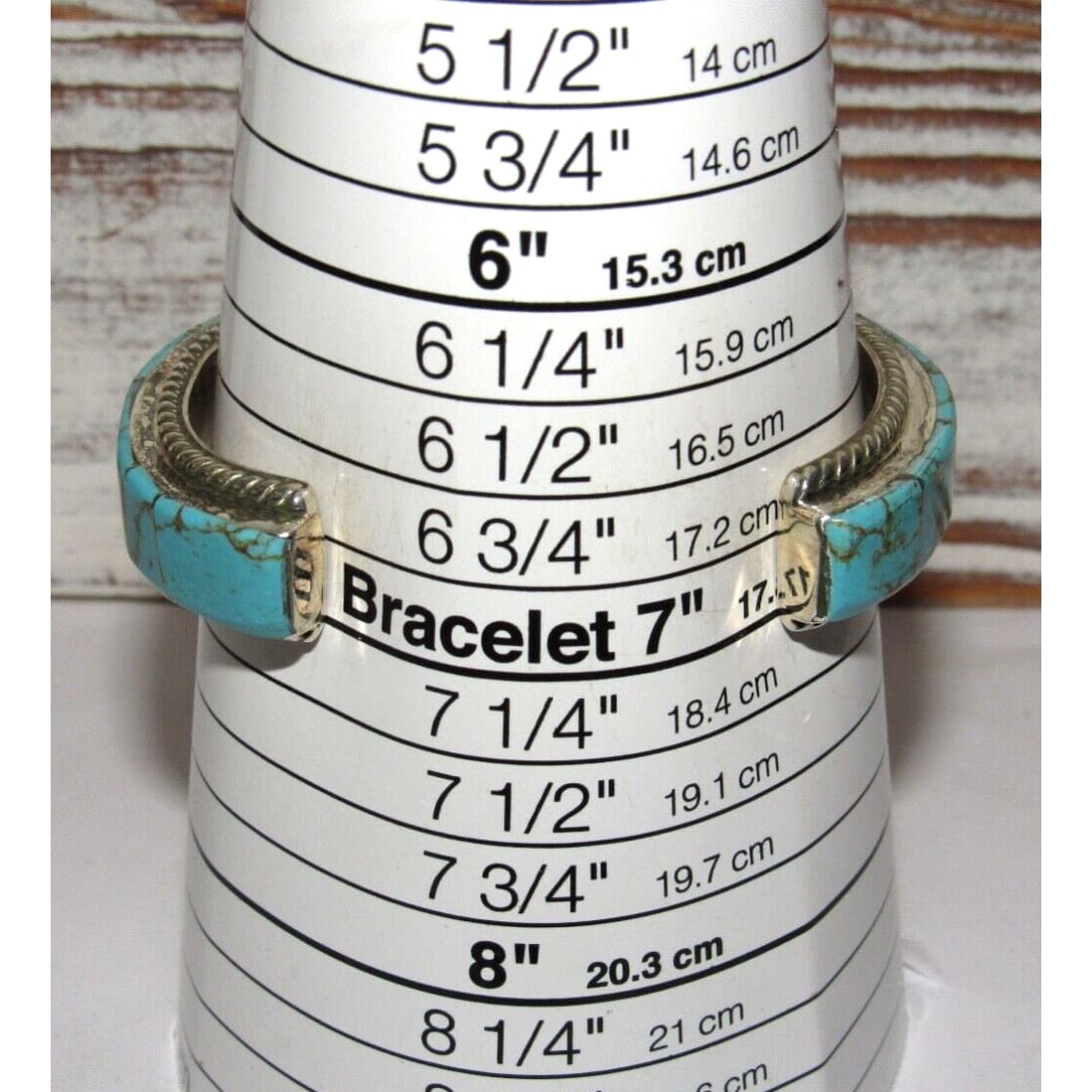 Navajo Number 8 Turquoise Inlay Cuff Bracelet Sterling