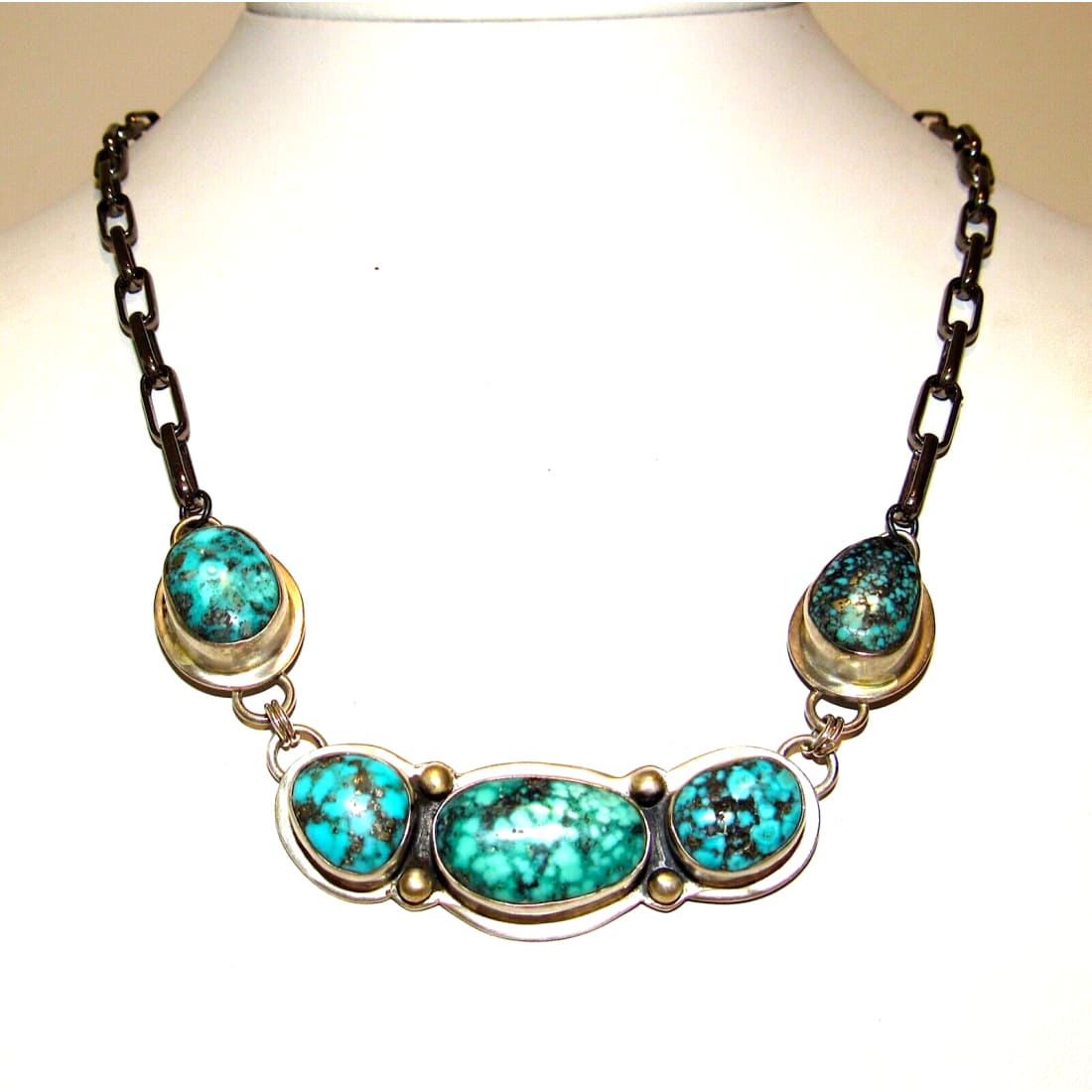 Navajo Number 8 Turquoise Necklace Necklace Sterling J James