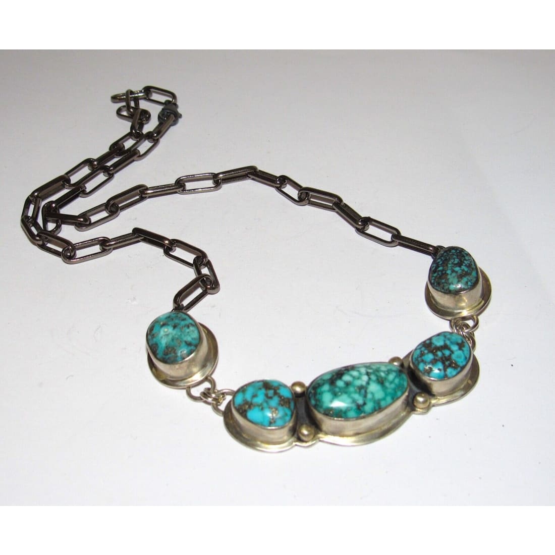 Navajo Number 8 Turquoise Necklace Necklace Sterling J James