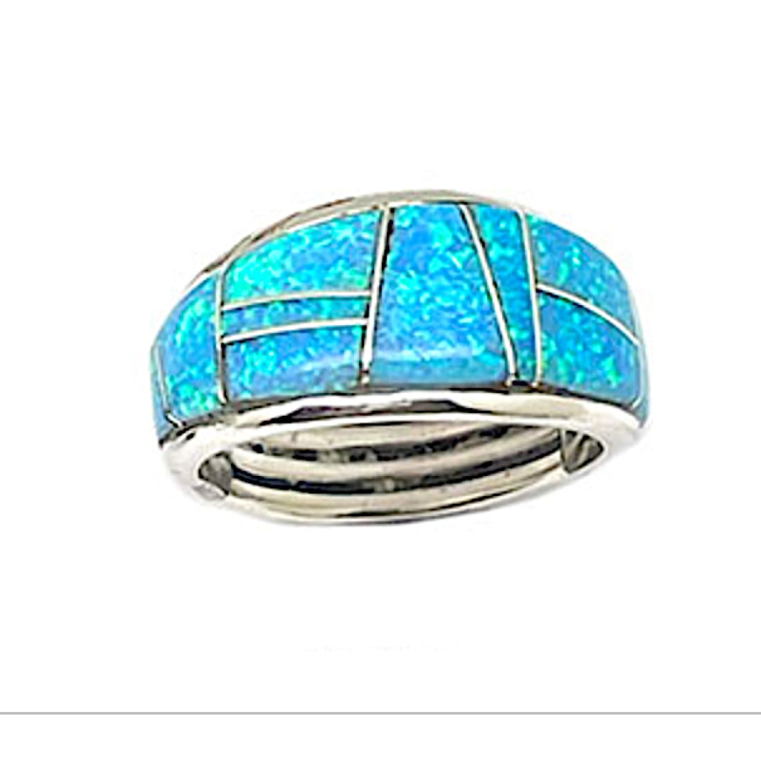 Navajo Opal Inlay Ring Sz 9 Sterling Silver Edison Yazzie