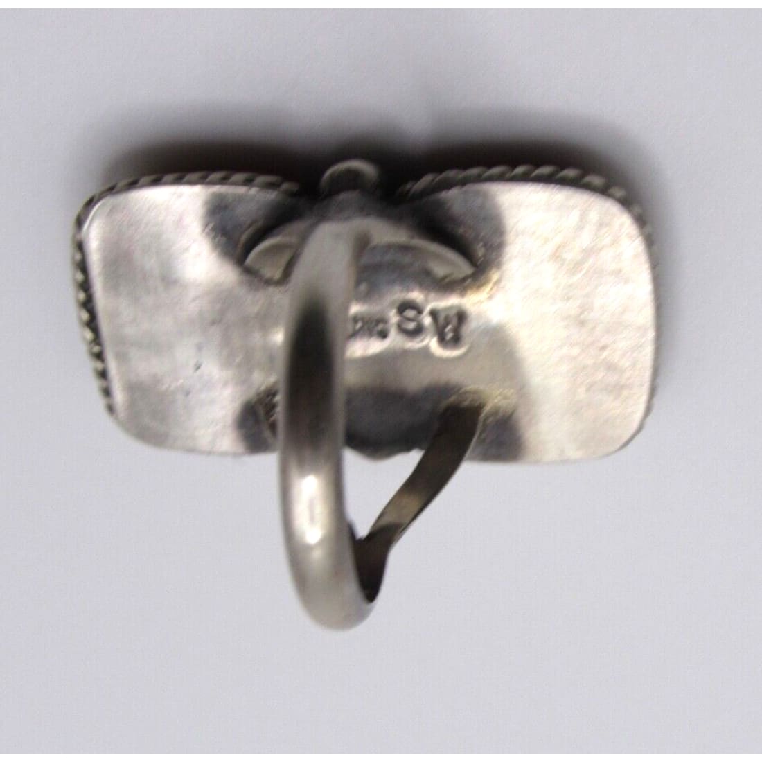Navajo Orange Spiny Oyster Ring Sz 8.5 Sterling Silver