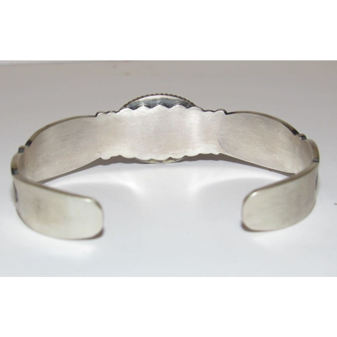 Navajo Orange Spiny Stacker Cuff Sterling Silver Ingot
