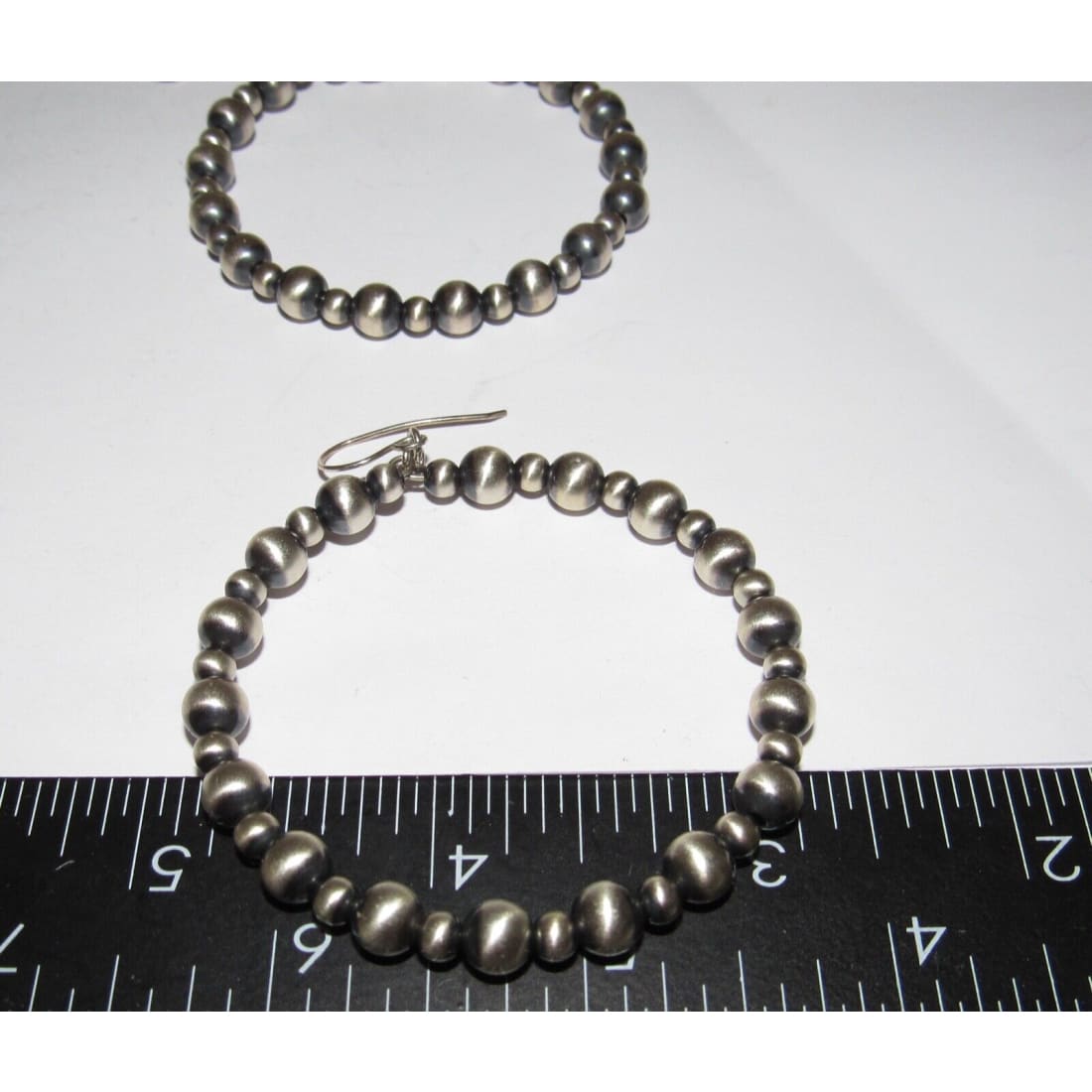 Navajo Pearls Hoop Earrings Sterling Silver Native American