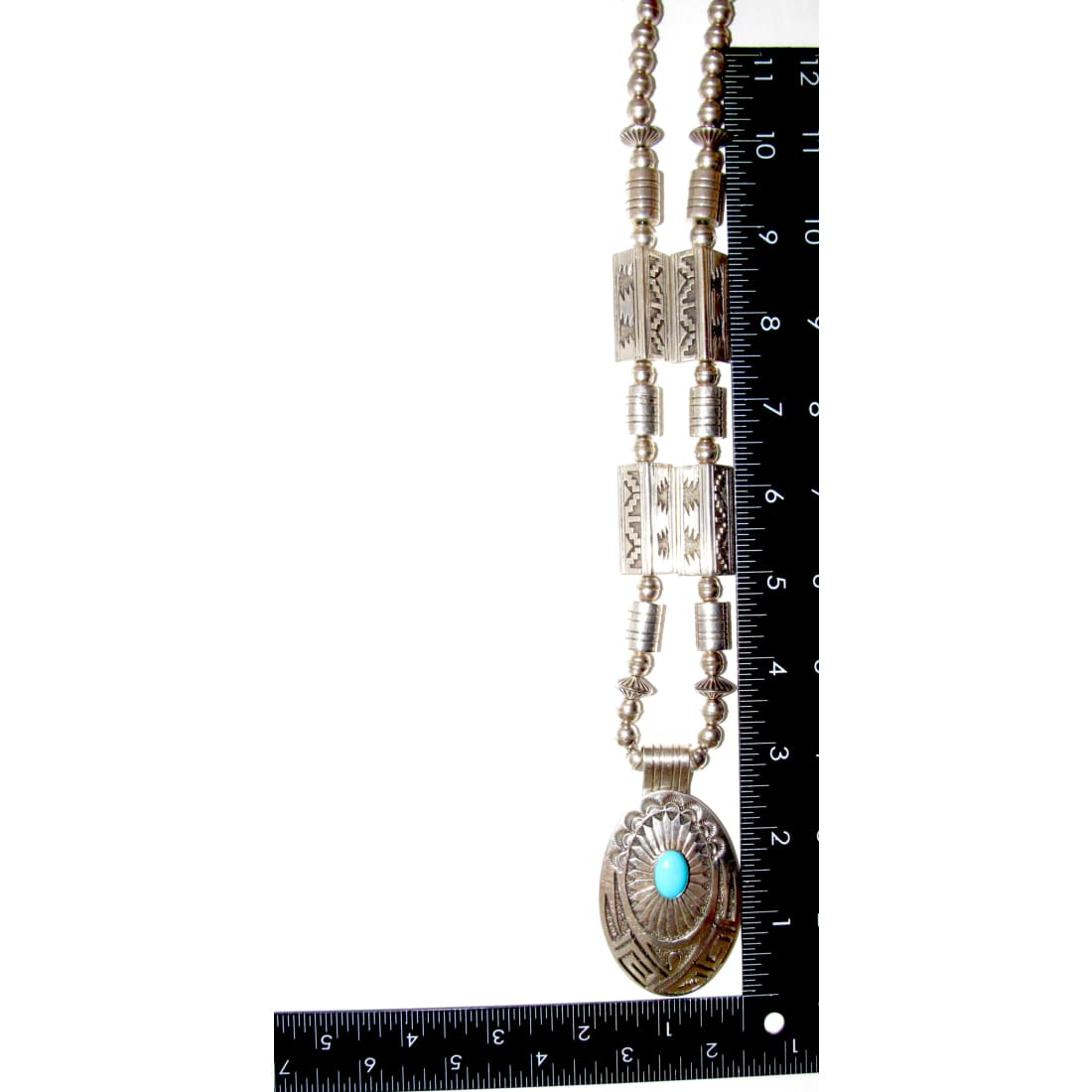 Navajo Pearls Necklace & Earrings Set Sterling Silver