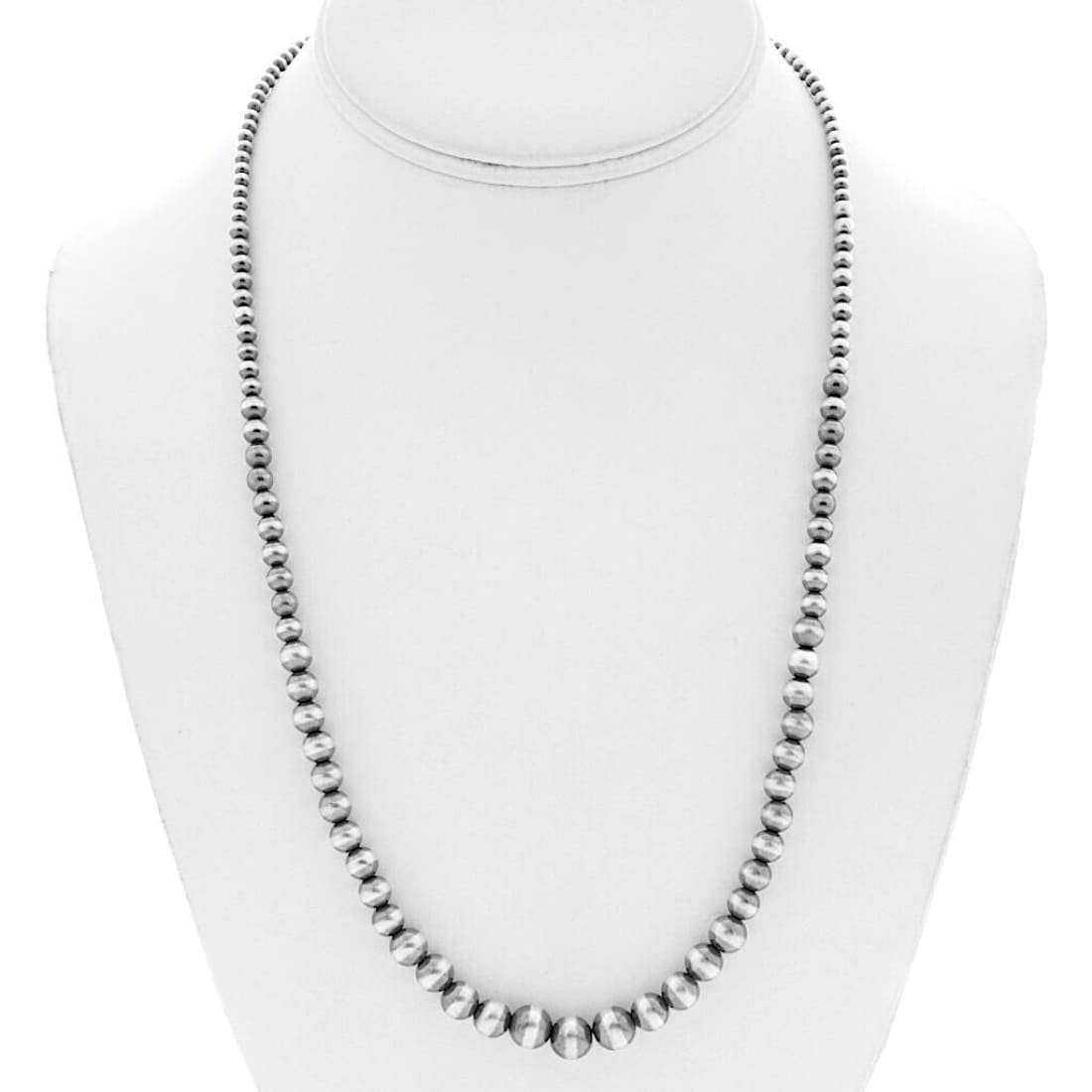 Navajo Pearls Necklace Sterling Silver Graduated Sterling