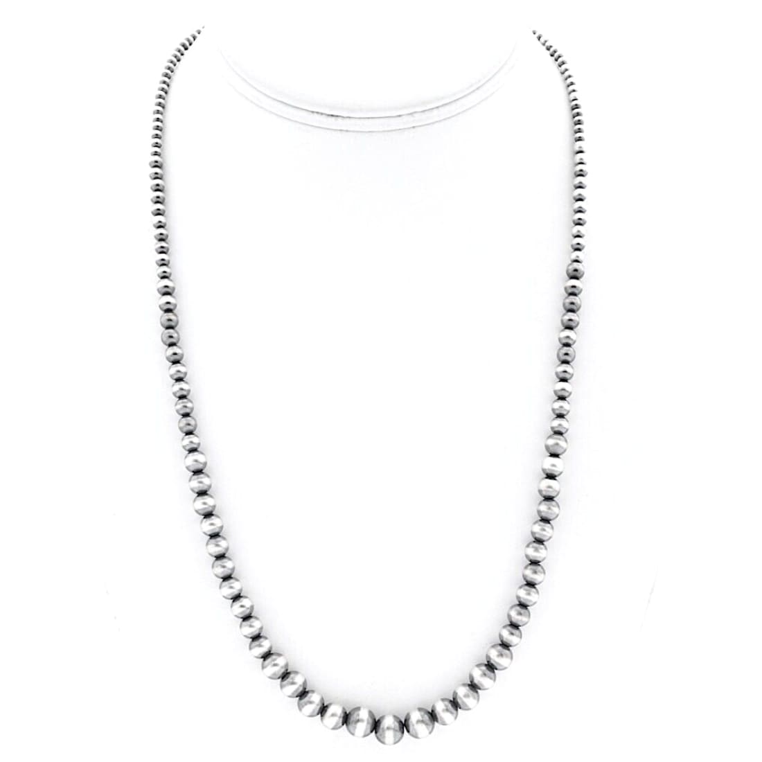 Navajo Pearls Necklace Sterling Silver Graduated Sterling